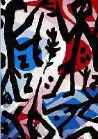 PENCK, A.R., BEGEGNUNG AN DER ELBE, FARB- SIEBDRUCK, HANDSIGNIERT UND BETITELT, CA. 68 X 48 CM