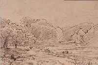 WEBER, PAUL, 1823 DARMSTADT-1916 MüNCHEN, ZWEI BLEISTIFTZEICHNUNGEN, LANDSCHAFTEN, BEIDE MIT STEMPELSIGNATUR, CA. 13,5 X 18,5 CM BZW. 10 X ...