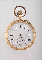 F.J.G. HERRENTASCHENUHR LEPINE, REF.-NR. 32183, SCHWEIZ/DEUTSCHLAND UM 1880, RG 585/ 000, BODEN GUILL., ALTERSBED. BER., 2-TEIL. EMAILBL., ...