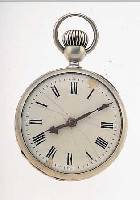 ROSKOPF PATENT OFFENE HERRENTASCHENUHR, SCHWEIZ UM 1875, NICKEL, FRüHER KRONENAUFZUG, EMAILBL. REP., ZEIGERST. VON VORNE (GLASR. M. SCHARNIER), ...