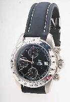 BARER ARMBANDCHRONOGRAPH AUTOMATIK, SCHWEIZ UM 1998, EDELST. POL., TEILW. MATT., DRüCKER, KRONE SOWIE BODEN VERSCHR., BEI FERTIGST. WAS-SERGESCH., ...