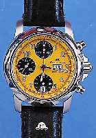 MAURICE LACROIX ARMBANDCHRONOGRAPH AUTOMATIK, REF.-NR. 3705/39721, SCHWEIZ UM 1996, EDEL-ST. TEILW. SATINIERT, TEILW. POL., SAPHIR- FLACHGL., ...