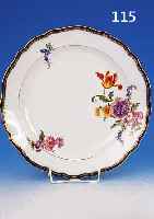 GROßER TELLER, MEISSEN, UM 1924-33, PORZEL- LAN, D. 34 CM, KOBALTBLAUER RAND, A-3 KANTE, BLUMENBOUQUETMALEREI, SCHöNE QUALITäT