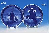 WEIHNACHTSTELLER, ROYAL KOPENHAGEN, 1943, PORZELLAN, BLAUE UNTERGLASURBEMALUNG, D. 18,5 CM
