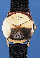 LORD ELGIN HERRENARMBANDUHR GOLFBALL, REF.- NR. U215973, USA UM 1959, GG-FILLED, MYST. ZEITANZ. DURCH ROTIERENDE STD. U. MIN.-SCHEI- BEN, ...