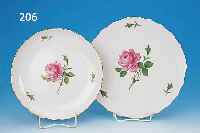 ZWEI KUCHENPLATTEN, MEISSEN, 2. WAHL, 70ER JAHRE, PORZELLAN, ROTE ROSE