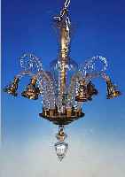 DECKENLüSTER, MURANO, 2. HÄLFTE 20. JH., GLAS, GESCHLIFFEN, H. 65 CM, D. 50 CM, OHNE SCHIRME, L. BEST., ELEKTR. ...