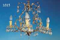 DECKENLAMPE, ITALIEN, 50/60ER JAHRE, MESSING MIT GLASGEHäNGE, H. 58 CM D. CA. 50 CM, ELEKTR. NICHT GEPRüFT, 5 ...