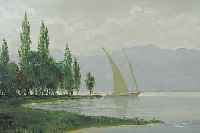 PLITT, E., SIGNIERT, ÖL/ LWD., 52X 96CM, CHIEMSEE, RAHMEN