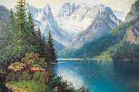 KLINGSBöGL, HERRMANN, ÖL/LW., 70X 96CM, ALPENLANDSCHAFT MIT GEBIRGSSEE