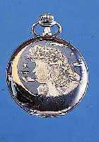 MOERIS HERRENTASCHENUHR SAVONETTE, REF.-NR. 1132101, SCHWEIZ UM 1928, TULASILBER BER., BEIDS. SEITL. DAMENPORTäTDARST., SPRUNGDECKEL-SEITIG ...