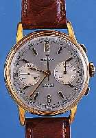 EDOX ARMBANDCHRONOGRAPH, REF.-NR. 24320, SCHWEIZ UM 1960, METALL HART VERG., EDELST.- BODEN U. GLASR. GEDR., VERS. ORIG.-BLATT, ...
