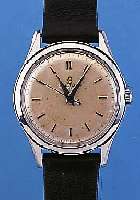 BREITLING HERRENARMBANDUHR, REF.-NR. 2906/ 29, SCHWEIZ UM 1953, EDELST., BODEN GESCHR., VERS. BLATT, AUßER LEDERB. U. KRONE ORIG.- ZUSTAND, 17 ...