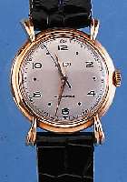 MULCO HERRENARMBANDUHR ANTIMAGNETIC, REF.- NR. 14/106, SCHWEIZ UM 1950, ROSE-G. 750/000, AUFWEND. RUNDFORM M. BET., GESPR. BANDANST., BLATT REST., ...