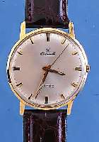 EXQUISIT HERRENARMBANDUHR AUTOMATIK, REF.- NR. 65493, SCHWEIZ/DEUTSCHLAND UM 1965, GG 585/000, BODEN GEDR., WERK ROTVERG., 25 ST., ETA KAL. ...