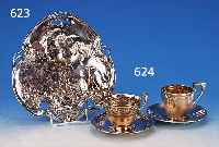 ZIERSCHALE, DEUTSCH, WMF, UM 1900, METALL VERSILBERT, CA. 24 X 22 CM, RELIEFIER- TER JUGENDSTILDEKOR MIT ZWEI FRAUENKöPFEN