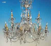 GROßER DECKENLEUCHTER, DEUTSCH, UM 1900, GLAS, 16 BRENNSTELLEN, REICHER LüSTERGEHANG, GLASARME, KOMPLETTES GEHäNGE, MIN. ALTERS- SPUREN, ...
