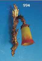 WANDLAMPE, FRANKREICH, 20/30ER JAHRE, PATE-DE-VERRE-GLAS UND MESSING, H. 48 CM, SCHIRM ORANGEFARBEN UND GELB EINGEPUDERT, ...