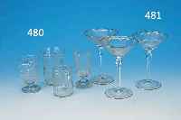 VIER ANSICHTSGLäSER, UM 1880/1900, SCHLESIEN, SALZBRUNN ETC., FARBLOSES GLAS, FARBLOSES GLAS, GESCHNITTEN, H. 9-12 CM