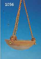 DECKENLAMPE, SIGN. DAUM NANCY, 30ER JAHRE, SCHALE PATE-DE-VERRE MIT ORANGEROTEN U. GELBENEINPUDERUNGEN, KORDELMONTUR SEK., EINE BRENN- STELLE, ...