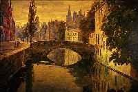 MöHREN, JEAN, 1876 ELBERFELD, ANSICHT EINER HOLLäNDISCHEN STADT, ÖL/LWD, RE. U. SIGN., CA. 80 X 110 CM, RAHMEN L. BESCH