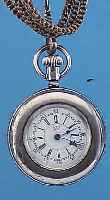 WATERBURY WATCH DAMENTASCHENUHR DUPLEX, AMERIKA UM 1910, NICKEL, EMAILBL., ORIG.- STILFORMZEIGER GEBL., WERK VERG., SERIE N, SCHR.-UNR., ...