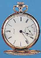 HOWARD WATCH CO. HERRENTASCHENUHR SAVONETTE, REF.-NR. 8198579, USA UM 1912, METALL M. RG-AUFLAGE, RUNDUMGRAV., MONOGR. "JS", ...