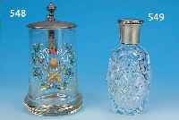 BIERKRUG, UM 1900, MUNDGEBLASENES GLAS, EMAILLIERT, ZINNDECKEL MIT AUFSCHRIFT "GERO V.KEGELCLUB-SCHWEDE, AHLSDORF, GUTHOLZ, H. CA. 14 CM, ...