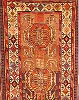 KAZAK,RUSSLAND CA.250 X 120 CM. EHZ.3-4 WOLLE-WOLLE UM1910.
