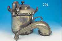 DESTILLIERGERäT, SüDDEUTSCH, UM 1860-70, ZINN, MIT SIEBEINSATZ UND ZWEI RöHRENAUF- SäTZEN, STäRKERE GEBRAUCHSSPUREN, H. CA. 38 CM