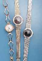KONVOLUT: 3 PRÄTINA DAMENARMBANDUHREN, UNGETR. LAGERW. AUS GESCHäFTSAUFL., ALLE 835ERSILBER INCL. BäNDER (1X RODH.), ALLE HANDAUF- ZUGKAL., ...