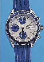 FESTINA ARMBANDCHRONOGRAPH AUTOMATIK, REF.- NR. 5258, SCHWEIZ UM 1995, EDELST. TEILW. POL., BODEN U. KRONE GESCHR., MATT VERS. BLATT, 30-MIN.- ...