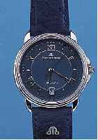 MAURICE LACROIX HERRENARMBANDUHR AUTOMATIK, REF.-NR. 1833/11577, SCHWEIZ UM 1995, EDELST.POL., BEIDS. SAPHIRVERGL., UNGETR. LAGERW., ...