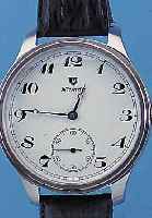 NIVADA HERRENARMBANDUHR, REF.-NR. 8558, SCHWEIZ UM 1999, EDELST. MASSIV, MATT., BODEN GESCHR., BEIDS. VERGL., EMAILFARB. KONTRAST- ZIFFERBL., ...