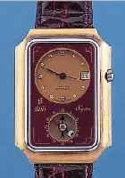 DALIL MOSLEMS WATCH SUPRA, REF.-NR. 83101, SCHWEIZ UM 1998, METALL HARTVERG., EDELST.- BODEN GESCHR., MINERALFLACHGL., IM UNTERTEIL KOMPASS, ...
