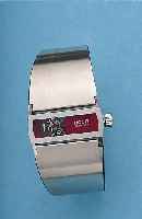 HOGA HERRENARMBANDUHR AUTOMATIK, METALL HARTVERCHR., EDELST.-DOPPELSPANGEN M. FALT- SCHL., INNEN M. KAUTSCHUK AUSGEL., DIGITALE ANZ., STD. ...
