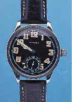 LONGINES HERRENARMBANDUHR MILITARY, SCHWEIZ UM 1922, IN EDELST., GEH.-EINBAU SPäTER, BLATT PERF. REST., BRüCKENANKERW., HANDAUFZUG-KAL. ...