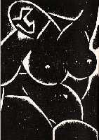GALLIEN, PIERRE ANTOINE, 1896-1963 , HOLZSCHNITT, CA. 18 X 12 CM, WEIBLICHER AKT, IM DRUCK MONOGR., GEBRäUNT, EINEM BUCH ENT- NOMMEN