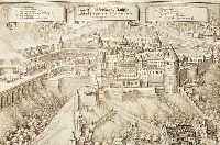 KUPFERSTICH MERIAN, 17. JH., 21,5 X 33 CM, HEIDELBERGER SCHLOß, LEICHT GEBRäUNT