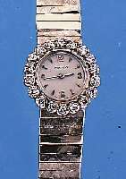 MOVADO DAMENGOLDBANDUHR, REF.-NR. 6210/433, SCHWEIZ UM 1954, WG 585/000, BODEN GEDR., INCL. WG-GLIEDERBAND (MEHRFACH REP.), AUFWEND.M. 18 8/8 ...