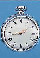SPINDELHERRENTASCHENUHR, REF.-NR. 1001, ENGLAND UM 1825, ÜBERGEH. SILBER, INNENBODEN M. EIGENTUMSGRAV. STEVENS UNTER FLIEGENDER TAUBE, GEW. ...