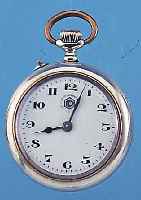 ARTHUR ROSKOPF PATENT HERRENTASCHENUHR LEPINE, SCHWEIZ UM 1920, NICKEL, BODEN U. GLASR. GEDR., SIGN. AUF EMAILBL., GEH.-BODEN AUßEN U. PLATINE, ...