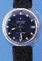 JUNGHANS HERRENARMBANDUHR ELEKTRONIK, DEUTSCHLAND UM 1968, METALL MATT VERCHR., EDELST.-BODEN GEDR., MODELLSERIE DATOCHRON, ELETROMECH. ...