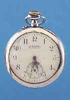 LONGINES HERRENTASCHENUHR LEPINE, SCHWEIZ UM1904, 800ER SILBER, RäNDER VERG. NOCH ERKENN- B., BER., EMAILBL. M. VERKäUFERSIGN., BESCH. AUßEN 10, ...