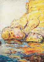 ARLT, FRITZ, 1887-1972, ZWEI AQUARELLIERTE BLEISTIFTZEICHNUNGEN, FELSENKüSTE AUF ISCHIA, CA. 47 X 31,5 CM, 1 X ABENDSTIMMUNG AUF ISCHIACA. 30 X 46 ...