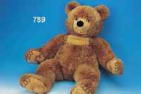 GROSSER TEDDY-BäR, STEIFF, 90ER JAHRE, BRAUNER PLüSCH UND HELLER FILZ, KNOPF MIT FAHNE, AUSSTELLUNGSSTüCK, H.CA. 105 CM, ...