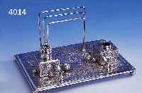SCHREIBTISCHSET, 84ER SILBER, PERSIEN VOR 1932, HANDARBEIT, REICH VERZIERT, 1 DECKEL FEHLT, CA. 930 G