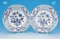 ZIERTELLER, MEISSEN, UM 1890, 1. WAHL, PORZELLAN, BLAUES ZWIEBELMUSTER, RAND IN DURCHBRUCHARBEIT, D. CA. 20,5 CM