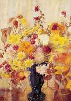 HAWLITZEK, HEDDA, DEUTSCHE MALERIN DER 20ER JAHRE, HERBSTBLUMENSTRAUSS, ÖL/MALKARTON, LI. U. SIGN., CA. 60 X 50 CM, R.