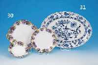 OVALE PLATTE, MEISSEN, UM 1860-80, PORZEL- LAN, ZWIEBELMUSTER, 2. WAHL, L. 40 CM
